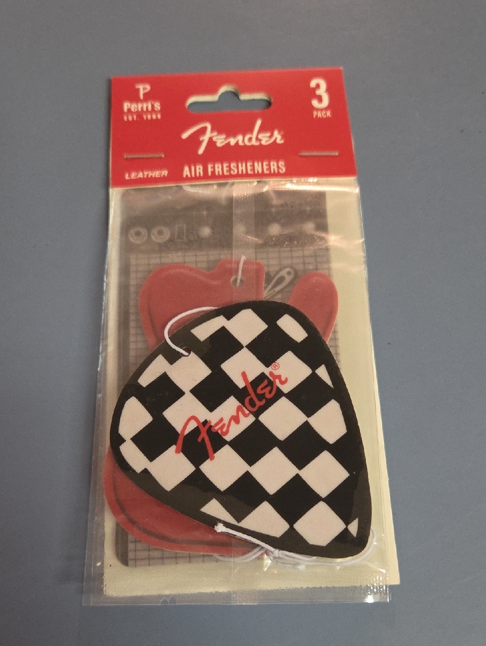 Fender Black & White Check Air Freshener - 3 Pack